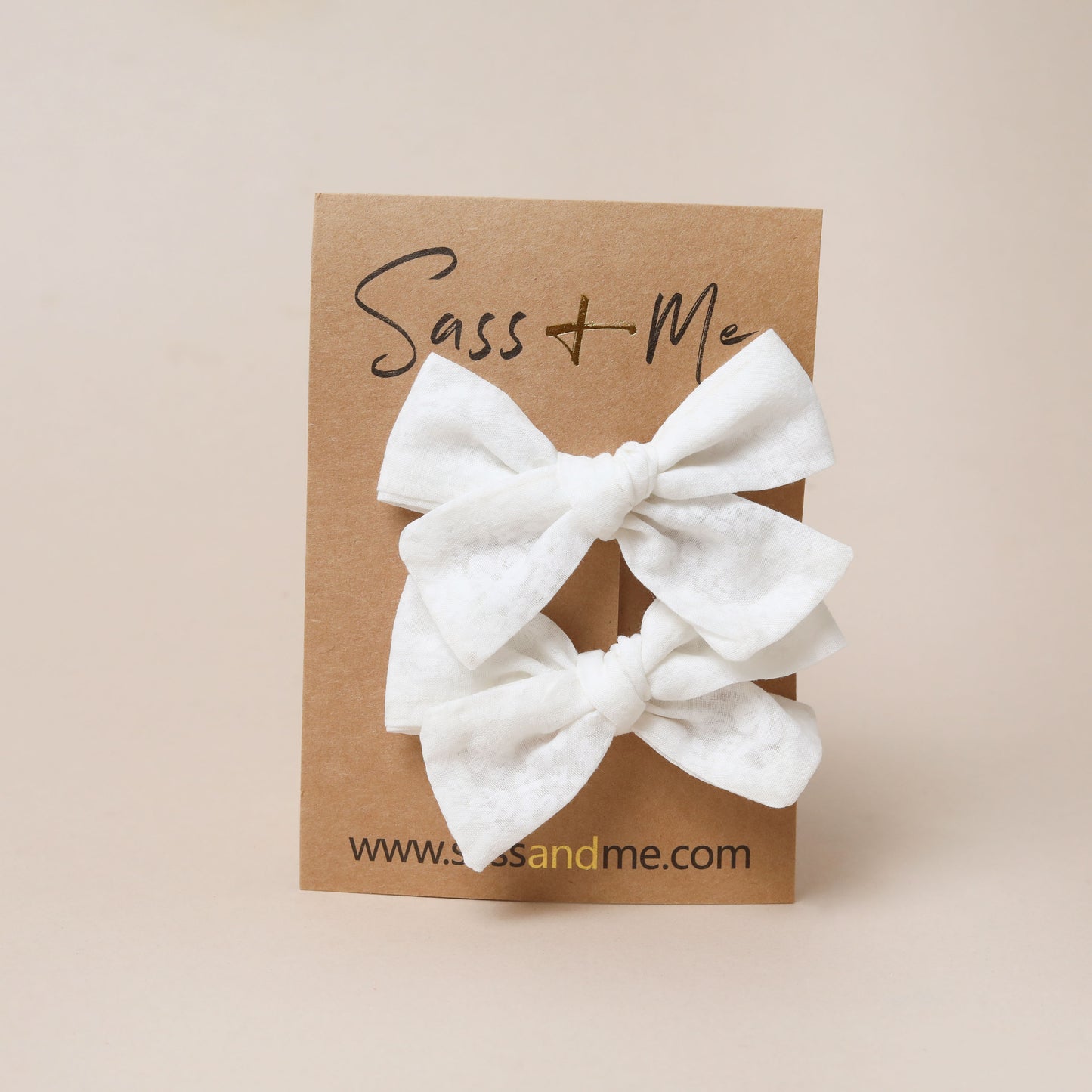White Floral Pigtail Bows