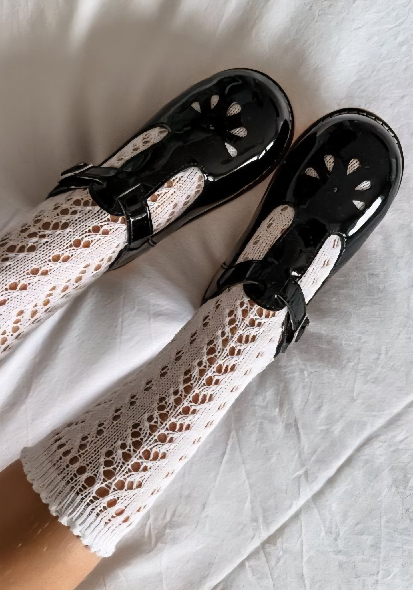 Chloe T Bars - Black Patent (Velcro Strap)