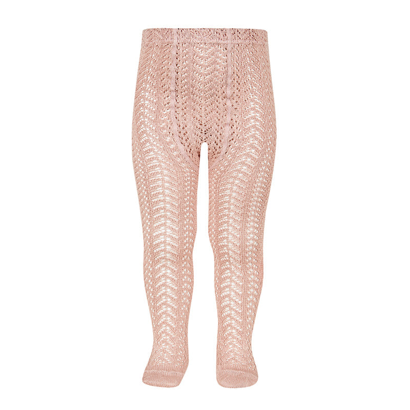 Condor Perle Openwork Tights - Rose