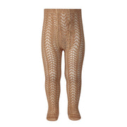 Condor Perle Openwork Tights - Camel