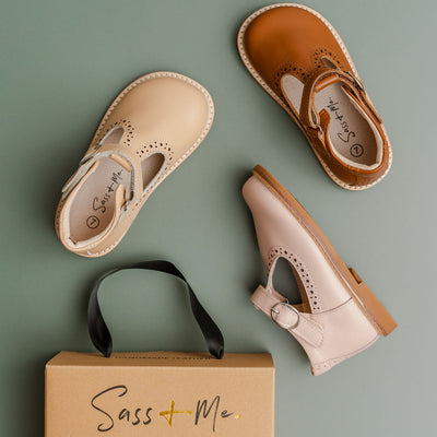 Brogue T Bars - Latte