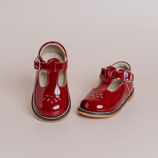Clara T Bars - Burgundy Patent