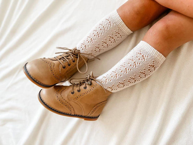 Brogue Boots - Dark Nude