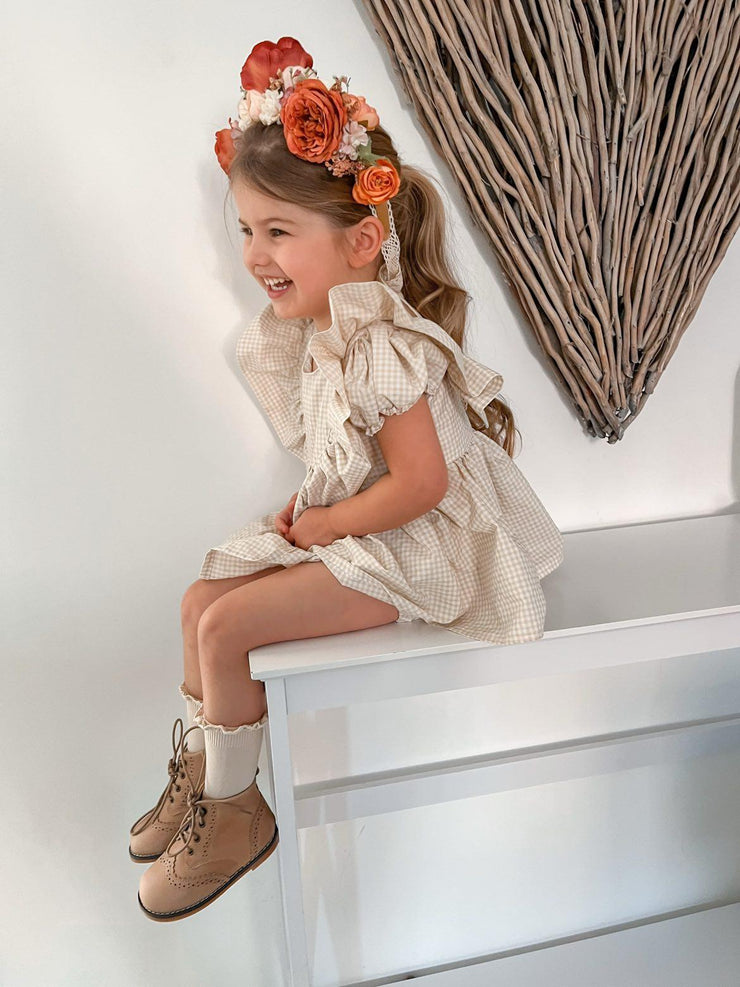 Brogue Boots - Nude