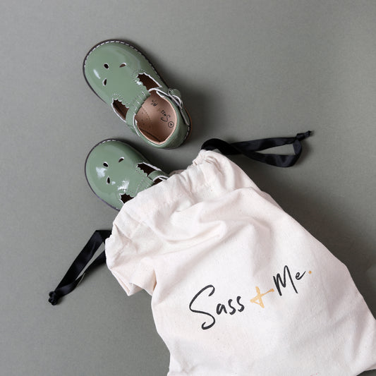 Scallop T Bars - Patent Green (Pre Order)