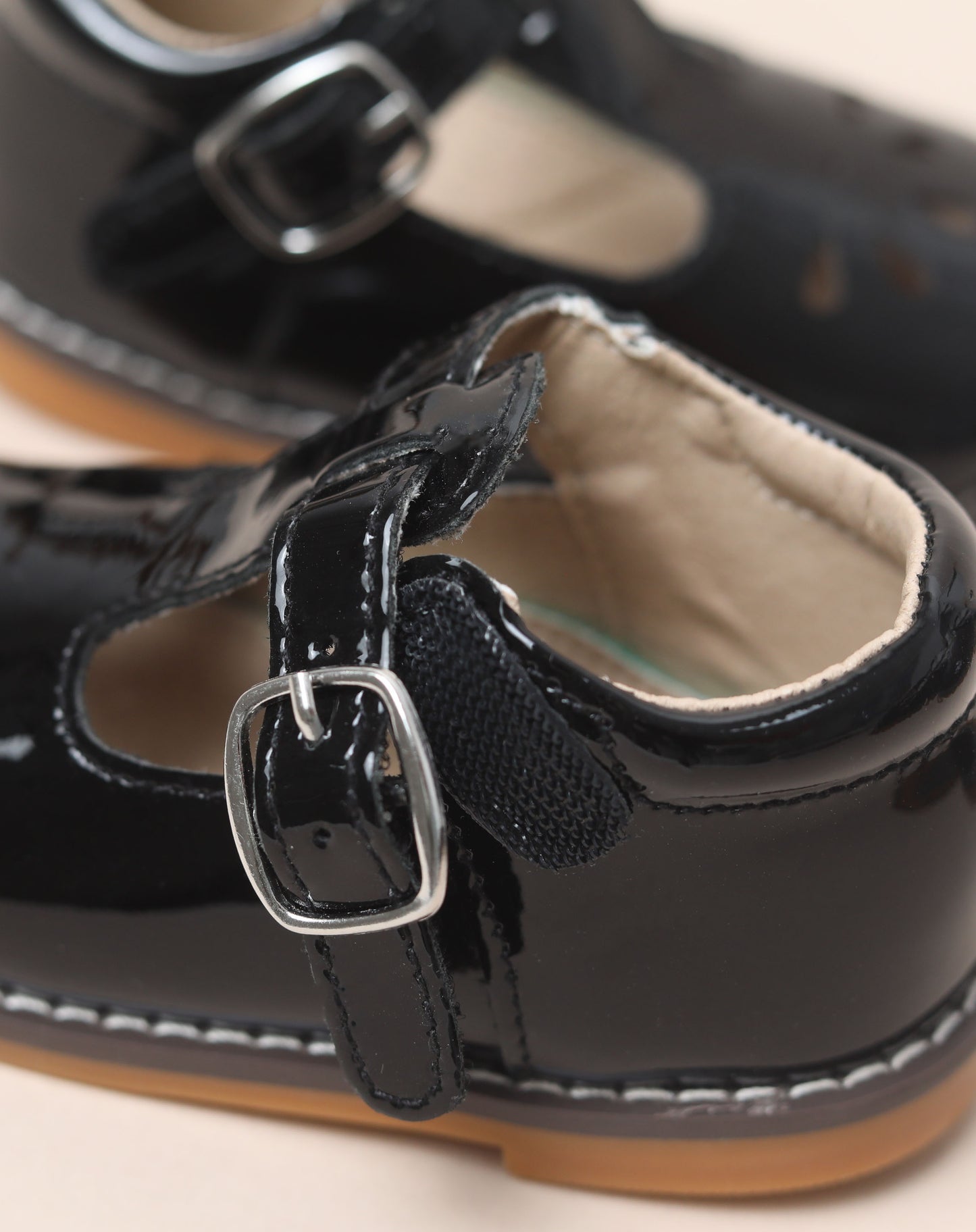 Clara T Bars - Patent Black Velcro