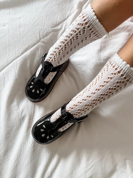 Chloe T Bars - Black Patent (Velcro Strap)