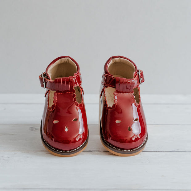 Scallop T Bars - Burgundy Red