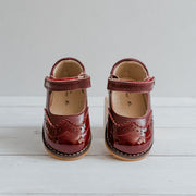 Brogue Mary Janes - Winterberry Red