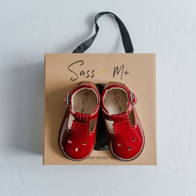 Scallop T Bars - Burgundy Red
