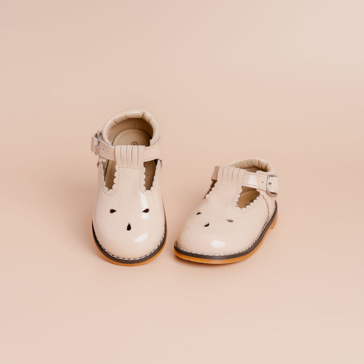 Scallop T Bars - Patent Hint Of Pink