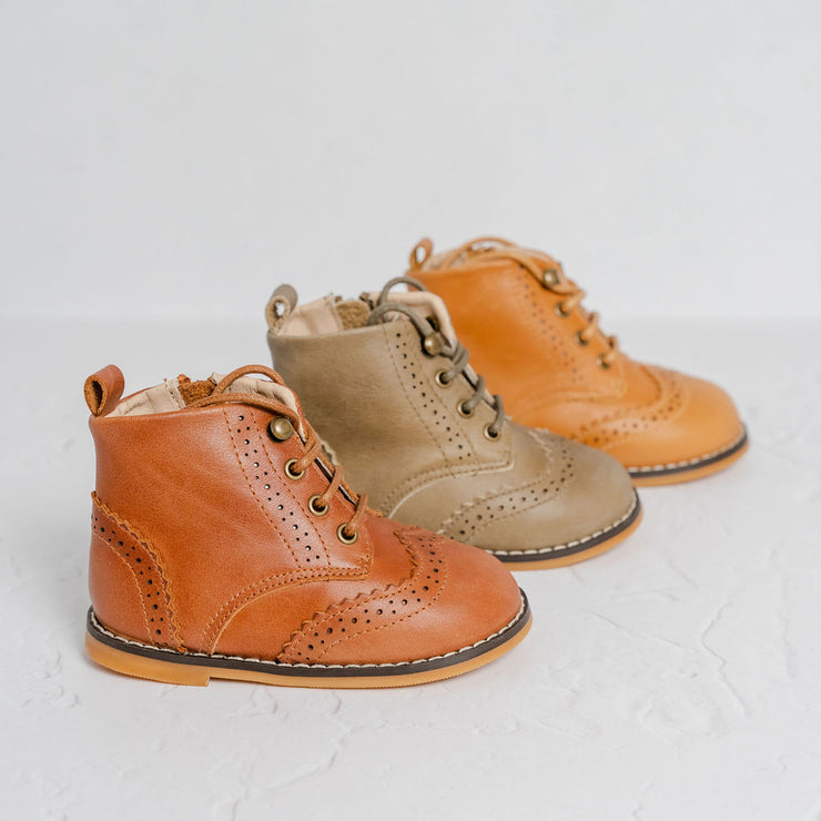 Brogue Boots - Olive
