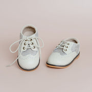 Lace Brogue Shoes - Nude Tweed