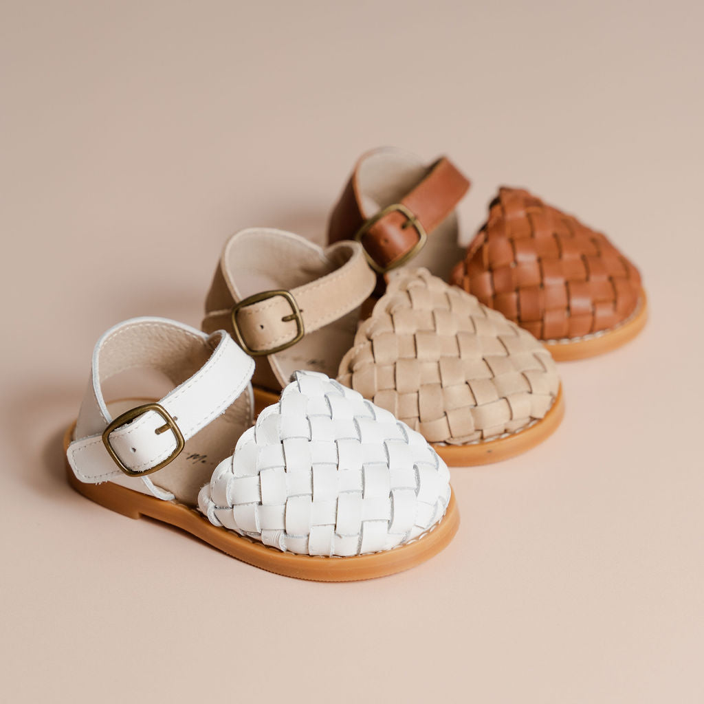 Blake Weave Sandals - White