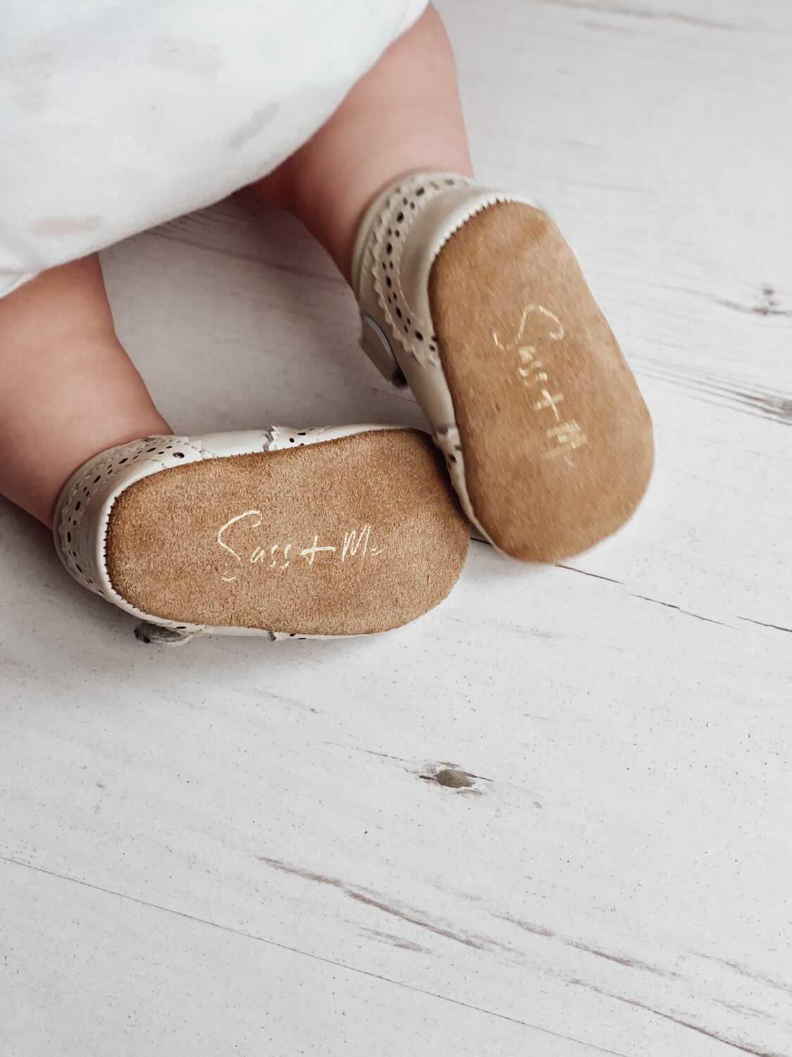 Brogue Mary Janes - Nude