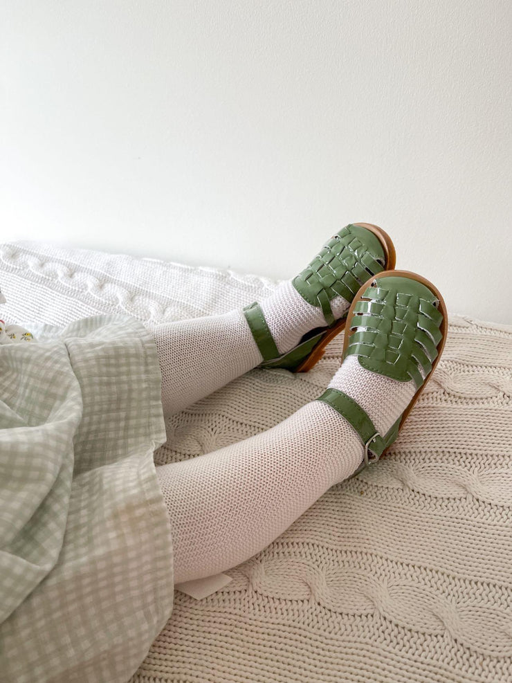 Roma Sandals - Patent Green